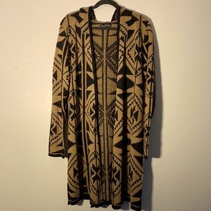Hooded Print Cardigan
